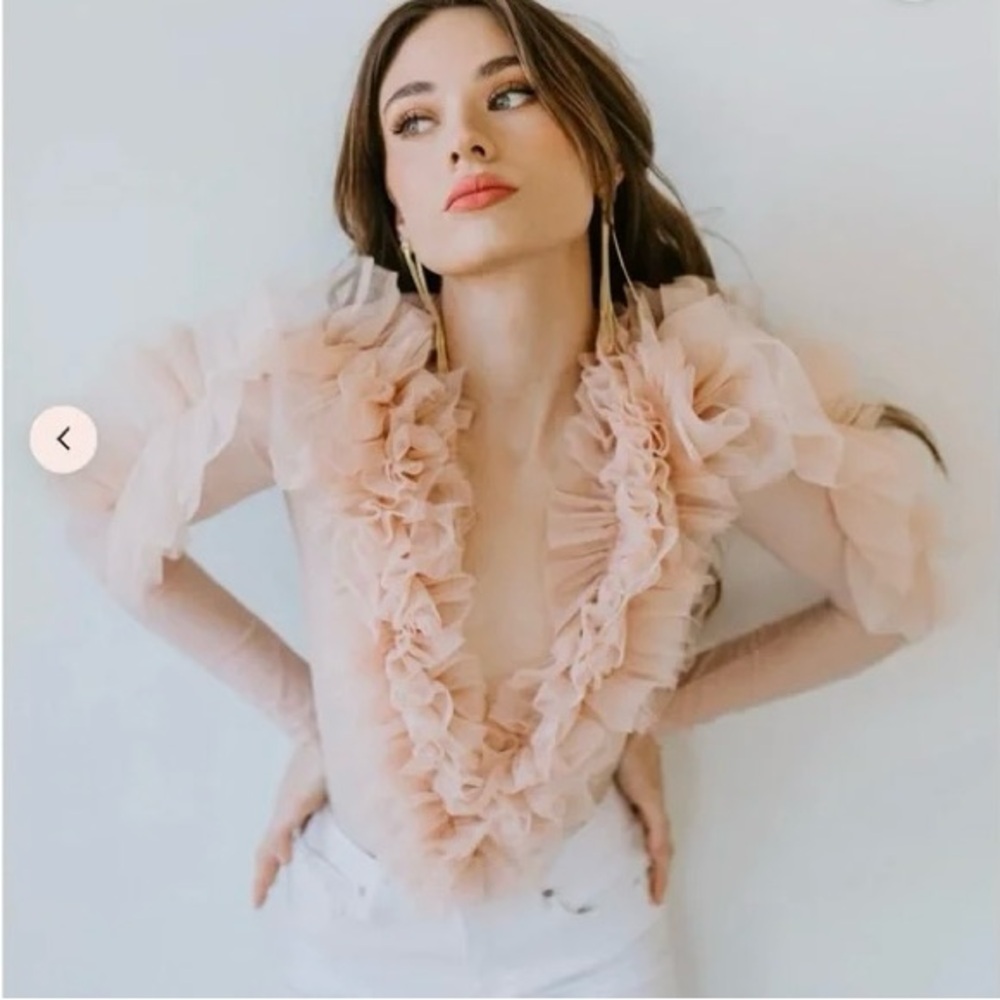 NWT Untamed Petals by Amanda Judge Holly Bodysuit in Nude Size Small